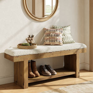 <span class=keywords><strong>Banco</strong></span> acolchado para pie <span class=keywords><strong>de</strong></span> cama Tribesigns <span class=keywords><strong>de</strong></span> 47 pulgadas, <span class=keywords><strong>de</strong></span> madera maciza estilo rústico con estante <span class=keywords><strong>de</strong></span> almacenamiento, asiento para dormitorio - Product Image 5