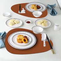 Napperons modernes rectangulaires en cuir PU, set de dessous de verre, tapis de table écologiques pour cuisine et bureau