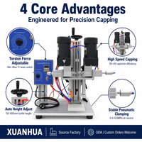 Machine de capsulage semi-automatique électrique de bureau XUANHUA, diamètre du capuchon 20-50 mm, 30-45 bouteilles/min |   Plastique/Métal