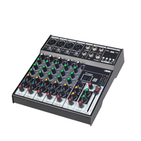 Mini mélangeur audio professionnel, 6 canaux, avec carte son, pour enregistrement, studio, diffusion en direct,