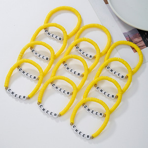 Pulseras de Arcilla Polimérica con Letras de Animadoras, 12 Sets, Joyería Unisex de Amistad para Eventos de Animadoras - Product Image 3