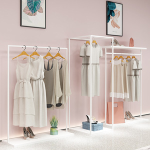 Tùy chỉnh hiện đại màu trắng cao Tủ tường-to-floor <span class=keywords><strong>double</strong></span>-layer Side treo hiển thị Kệ thân thiện với môi cửa hàng quần áo hiển thị - Product Image 4