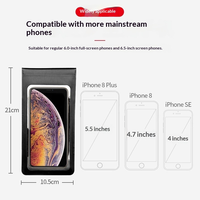 Sac de téléphone étanche pour vélo, en nylon 840D, avec écran tactile, support pour guidon de vélo, 360 °   Support de téléphone rotatif et fin pour smartphones de 6 pouces