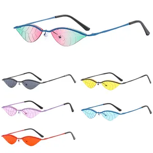 Fashion Women Special Shape Sunglasses UV400 Fashion Small Rimless Lens Metal Frame Sun Glasses Logo Custom Gafas De Sol