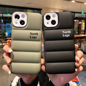 Áo khoác phao chống sốc thiết kế tùy chỉnh, ốp lưng điện thoại di động Puffer North dành cho Iphone 15 14 13 Pro Max - Product Image 4