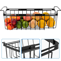 Paniers de congélation extensibles pour congélateur coffre, bacs de rangement pour réfrigérateur, paniers en fil métallique réglables avec poignées suspendues