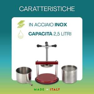 Prensa de Cocina de Acero Inoxidable de 2.5 Litros y 12 cm de Diámetro para Berenjenas, Frutas, Verduras y Mirto - Product Image 3