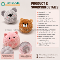 Jouet pour animaux de compagnie : Mini balle en peluche étanche et couineuse pour chien, 5 cm, noyau texturé en TPR, pour la dentition des chiots et des chatons, lot de 50 pièces
