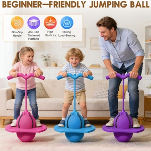Ballon de saut Pogo intérieur/extérieur pour entraînement physique et équilibre, pour enfants et adultes, jeu sportif avec poignée, corde et rebond - Product Image 2