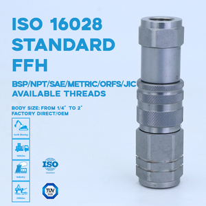 ข้อต่อเร็วแบบหน้าเรียบขนาด 1/2 นิ้ว มาตรฐาน ISO16028 ผลิตจากเหล็กกล้าคาร์บอนสูง มีสินค้าในสต็อกจำนวนมาก สำหรับรถบ็อบแคท สกิดสเตียร์ ลอร์เดอร์ - Product Image 1