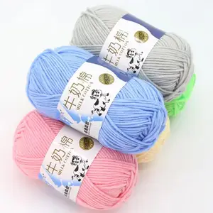 Dimuni Sợi Đan Tay Mềm Mại Nhiều Màu Sắc Sợi Cotton Sữa 5ply 50G