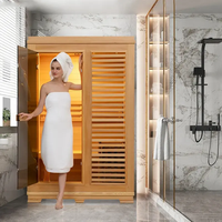 Sauna électrique en bois de pruche canadienne pour 1 personne, sauna intérieur pour la maison