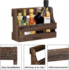 Scaffale portaspezie montabile a parete scaffale Organizer in legno per barattoli di condimento portabottiglie per salsa per cucina - Product Image 3