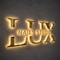 Lettres lumineuses LED 3D en acrylique et acier inoxydable avec logo personnalisé, rétroéclairées, vente en gros directe usine