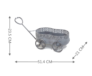 Chariot à main de style américain en fer forgé MR Custom, petit pot de fleurs, chariot à plantes, support de jardin, roues, décoration extérieure - Product Image 2