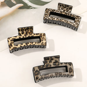 Coréen Rétro Rectangle <span class=keywords><strong>Cheveux</strong></span> Griffe Simple Élégant Léopard Requin <span class=keywords><strong>Pince</strong></span> À <span class=keywords><strong>Cheveux</strong></span> Grande Résine <span class=keywords><strong>Pince</strong></span> À <span class=keywords><strong>Cheveux</strong></span> Femmes Filles Accessoires - Product Image 5