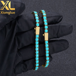 Collier chaîne tennis en cuivre de haute qualité plaqué or 18 carats avec fermoir à pression à sertissage par tension et taille brillant rond, unisexe, pour les fêtes - Product Image 4