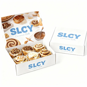 Boîtes en papier pliables pour pâtisseries, gâteaux, biscuits, pains et donuts, personnalisables avec votre logo, recyclables et de qualité alimentaire, vente en gros - Product Image 2
