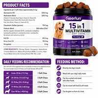 Complément multivitaminé 15-en-1 pour chien : Friandises molles personnalisées OEM avec logo, à base de Glucosamine HCI, pour stimuler l'immunité, nourrir la peau et le pelage