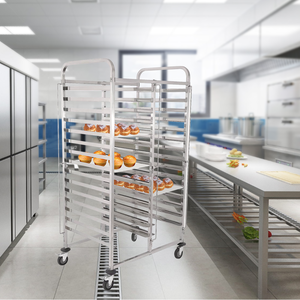 Cấp Thực Phẩm 201 Thép Không Gỉ Nướng Khay Giá Thương Mại Bánh Xe Tay Xe & Xe Đẩy Bánh Làm Mát Xe Đẩy - Product Image 2