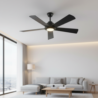 Ventilateur de plafond intérieur moderne 20 pouces, pales rétractables cachées en ABS, lumière LED, télécommande, 6 vitesses, garantie 10 ans