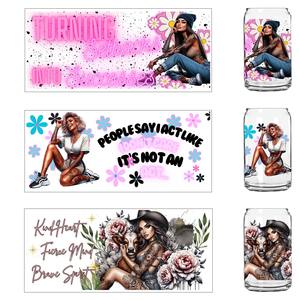 Autocollants en vinyle thermocollant pour gobelets UV DTF - Personnalisables pour gobelets de 16 oz et 20 oz, verre, tasses en céramique, <span class=keywords><strong>prix</strong></span> d'usine en gros - Product Image 1