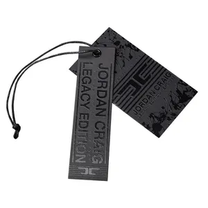 Benutzer definiertes Design UV-Druck Schwarz Dicke Kleidung Hang Tags Kleidung Hang Tag Label für Kleidung