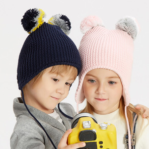 Bonnets tricotés à double fourrure et à <span class=keywords><strong>pompon</strong></span> <span class=keywords><strong>pour</strong></span> enfants, doublés <span class=keywords><strong>en</strong></span> polaire <span class=keywords><strong>pour</strong></span> l'hiver, <span class=keywords><strong>bonnet</strong></span> <span class=keywords><strong>pour</strong></span> enfants, garçons et filles, vente <span class=keywords><strong>en</strong></span> gros - Product Image 6