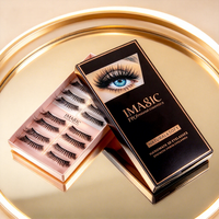 IMAGIC Vente en gros Best-seller 10 paires de faux cils 3D légers en fibres synthétiques pour le maquillage quotidien des yeux