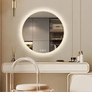 Rahmenloser Spiegel und runder Spiegel mit intelligentem Spiegel mit LED-Licht