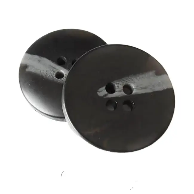 High Quality Black Natural Round Resin Leather Coat Buttons for Clothing