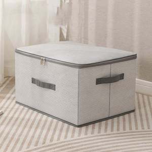 <b>Storage</b> <b>box</b> Plastic <b>Drawer</b> Organizer Household Printed Non-woven Fabric Striped <b>Storage</b> Foldable Hand-held Organizer - Product Image 1