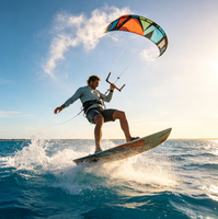 Planche de kitesurf en fibre de carbone verte et EPS, rigide, pour entraînement adulte, style influenceur, transfrontalière