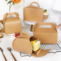 Boîte à gâteau personnalisée recyclable de marque Yafeng, imprimée, en papier kraft avec poignée, de qualité alimentaire, pour desserts, mousses, emballage portable pour pâtisseries