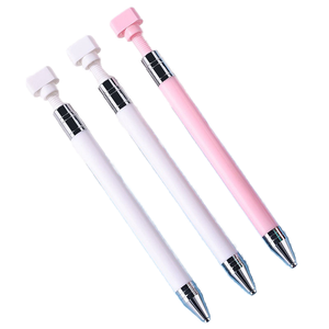 Nouvel arrivage de haute qualité : Outil de pointillage rotatif <span class=keywords><strong>blanc</strong></span> simple face pour ongles, avec manche en métal et <span class=keywords><strong>crayon</strong></span> en nylon pour ongles en <span class=keywords><strong>acrylique</strong></span> et naturels - Product Image 1