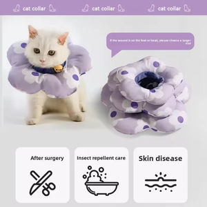 ปลอกคอกันเลียแบบปรับได้ ป้องกันคราบสกปรก ป้องกันการเลีย สำหรับแมวและสุนัข - Product Image 2