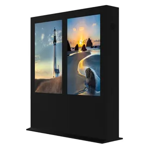 Affichage vertical de lecteur de publicité au sol Kiosque de signalisation numérique LCD en forme d'armoire numérique Application extérieure