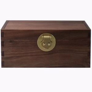 Boîte de rangement en bois de noyer noir, rectangulaire, avec couvercle, joint en queue d'aronde, boîte de rangement décorative pour la maison, boîte à bijoux - Product Image 5