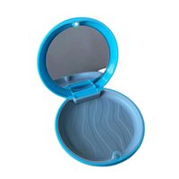 Mallette de rangement dentaire pour aligneur orthodontique avec coussin en silicone et étui de retenue de prothèse dentaire rond miroir pour usage domestique