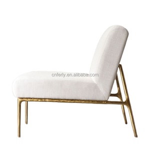 FERLY moderno comedor de lujo Senador Marco de latón decoración de sala de estar silla sin brazos muebles de comedor - Product Image 5