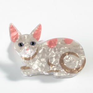 最新のかわいいプリントペット猫グラブクリップ髪爪アクセサリー女性用日常生活ディスクヘアデコレーションスクラブ女の子ヘアピン爪 - Product Image 5