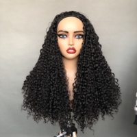 Super Demi-Perruque Double Drawn Pleine Densité en Cheveux Humains Naturels, Brésilienne Bouclée Pixie avec Cordon de Serrage, Perruque à Retourner