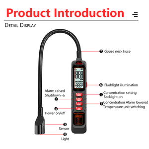 Halogen Gas Leak <strong>Detector</strong> for Air Condition and Refrigerant Key Feature of Gas Analyzers Product Category - Product Image 2