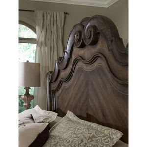 Cama de Madera Maciza Tallada de Estilo Francés Vintage - Cama Doble con Acolchado Suave y Cierre de Cremallera, Estilo Rústico Envejecido para Dormitorio Principal - Product Image 5