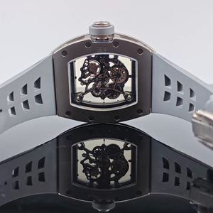 Reloj de Lujo Tonneau 055 Skeleton Unisex, Automático, Mecánico, Movimiento ETA, Cronógrafo, Caja de Titanio, Correa de Goma, Alta Calidad - Product Image 3