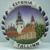 Aimant de réfrigérateur créatif en polyrésine Estonie Pays Souvenirs Aimant de réfrigérateur personnalisé Tallinn aimant de réfrigérateur souvenir touristique