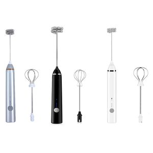 Großhandel USB wiederauf ladbare leistungs starke Milch auf schäumer für Kaffee Matcha Hot Chocolate Custom 3 Geschwindigkeiten Handheld Electric Whisk - Product Image 1