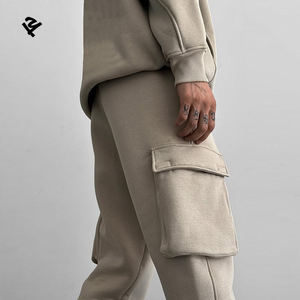 남성용 카고 조거 팬츠, 멀티 포켓 스웨트팬츠, 스트릿웨어 오버사이즈 드로스트링 밴딩 허리 캐주얼 힙합 트랙 팬츠 - Product Image 4