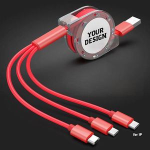Wholesale Gift Multi Pvc Tpe <b>3</b> In1 Fast Charging Logo Retractable <b>Usb</b> Charger <b>Cable</b> for Mobile Phone Custom Promotional Gifts - Product Image 5