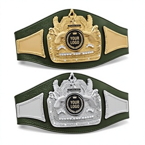 Customized Premium Leather Breathable MMA Boxing Championship <b>Belt</b> Dual Tone Plated Heavyweight Title League - Product Image 1
